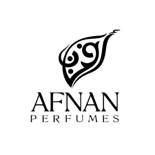 AFNAN Perfumes logo with a stylized leaf design on a white background