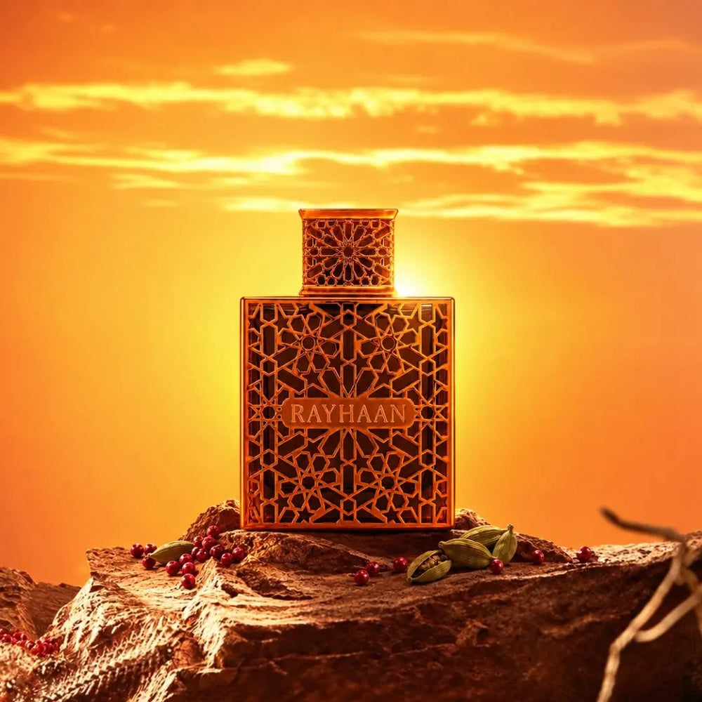 Rayhaan Vantage Eau de Parfum at sunset